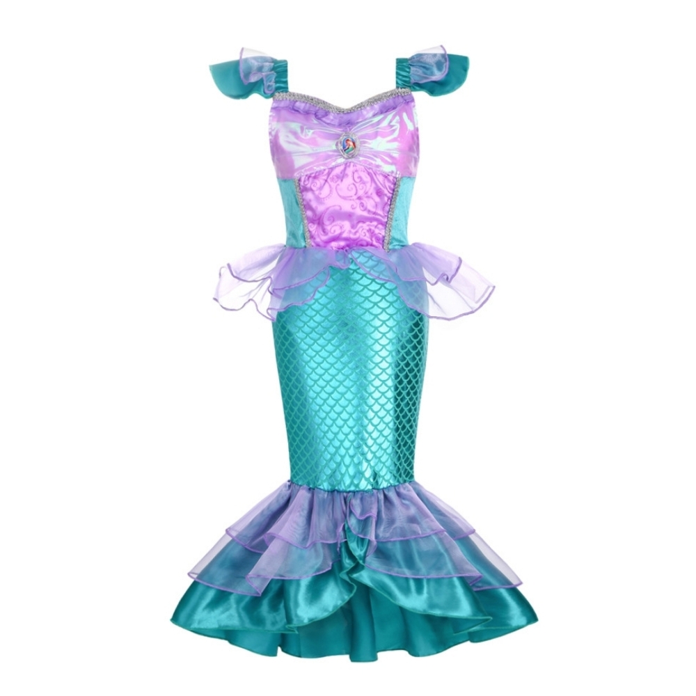 Little Mermaid Costume Dress 4T Purple & Teal Girls Disney Princess Gown